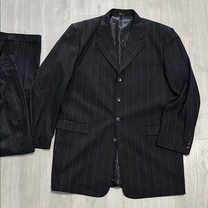 🔥BUNDLESALE Mens 46L 40/34 Elegant Falcone Super 100’s Pinstripe Suit